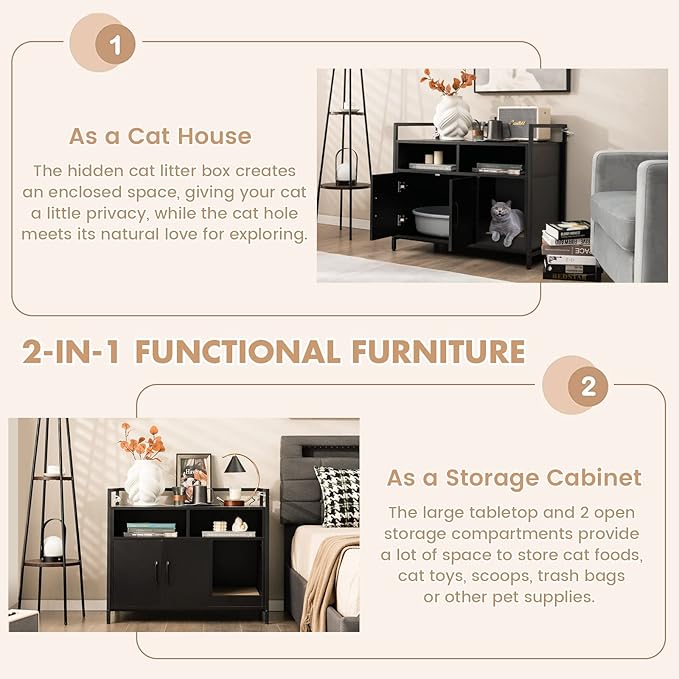 Giantex Cat Litter Box Enclosure - Image 8