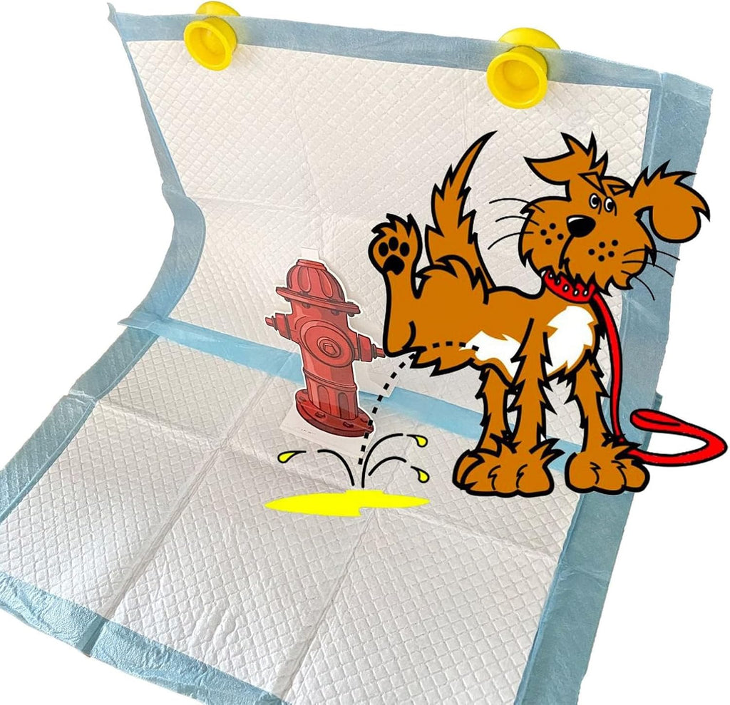 20 Pack Dog Pee Pad Trainer, Hydrant Shaped Paper Target for Male Puppies and Small Dogs, 7.3 x 3.9 Inches Fire Hydrant Potty Training Guide for Indoor Pet Diaper Pad Use