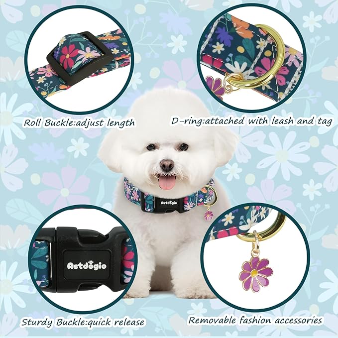 Dog Collar for Large Dogs, Spring Dark Green Dog Collars - Image 2