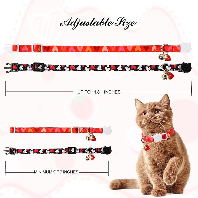 Unique Style Paws Valentine's Day Cat Collar, Cute Cat Collars - Image 6