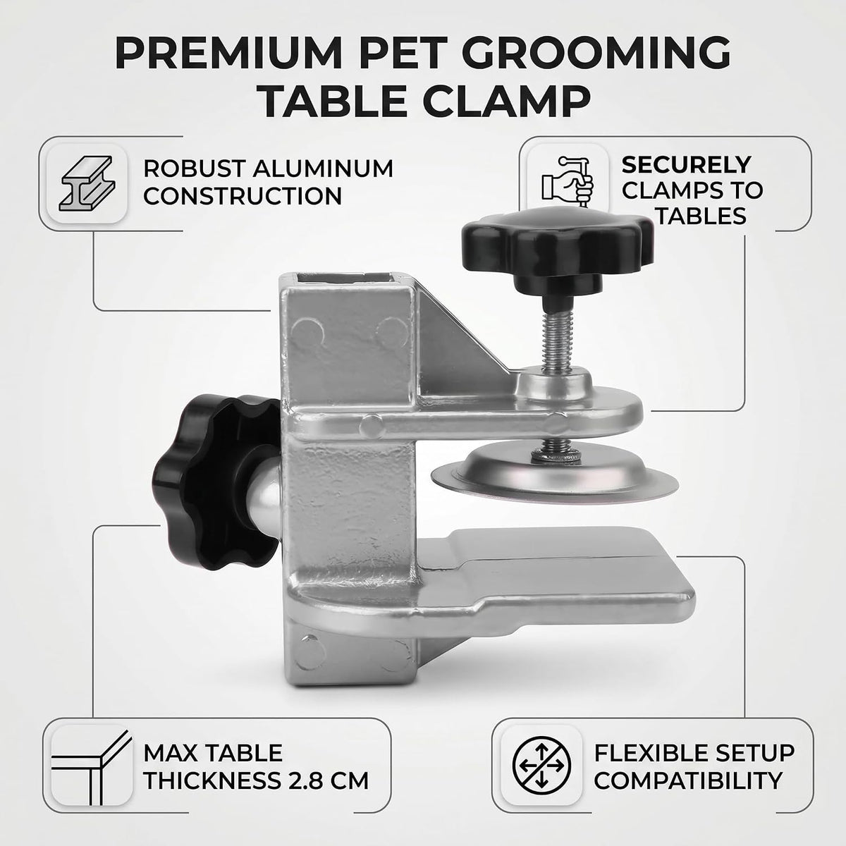 Milltrip Pet Grooming Table Arm, Aluminum Professional Hair Dryer Holder