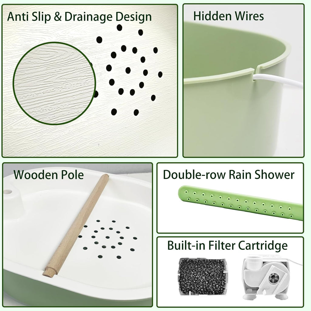 kathson Large Bird Bath Shower,Automatic Parrot Bathtub Fountain