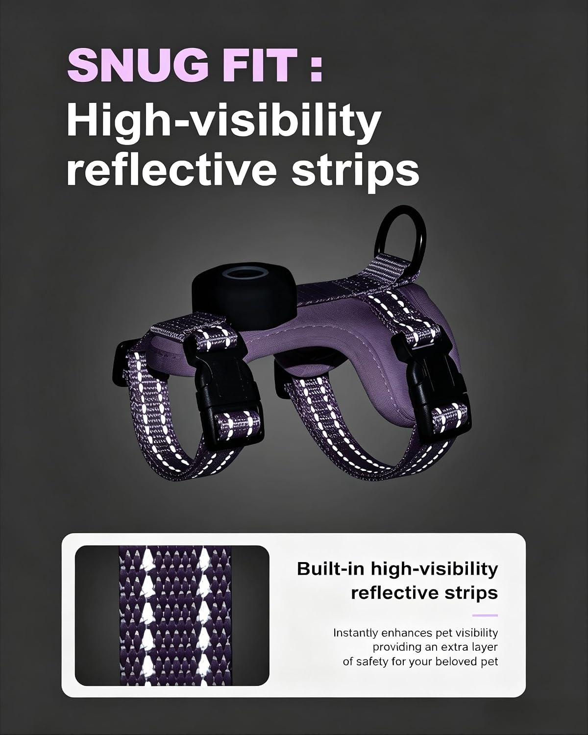 Solmoony Cat Harness & Leash Set, Black Vest Harness for Small & Medium Cat