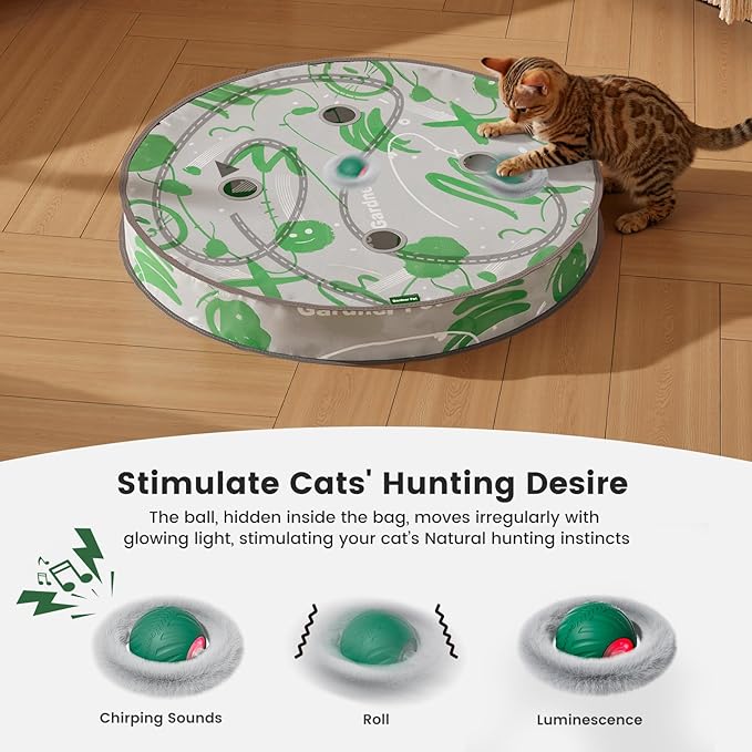 Gardner Pet Interactive Cat Toys Ball, Self Moving Ball in 4 Holes Play Mat - Image 3