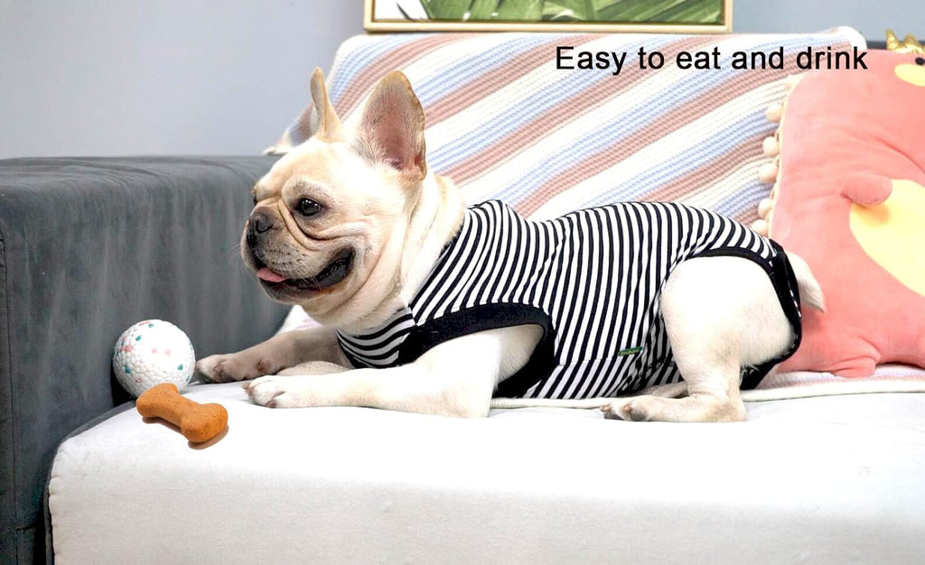 Dogs Cats Recovery Small Suit for After Surgery,Professional Pet Recovery Shirt Dog Abdominal Wounds Bandages,Substitute E-Collar & Cone,Prevent Licking Dog Onesies,Black-White XS