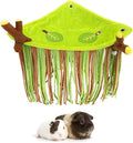Guinea Pig Hideout Forest Fleece Corner Hideaway for Cage Accessories, Soft Fleece Tassel Hammock Tent for Small Animals, Bunny, Ferret, Chinchilla, Rat, Hedgehog, Dwarf Rabbit,Triangle