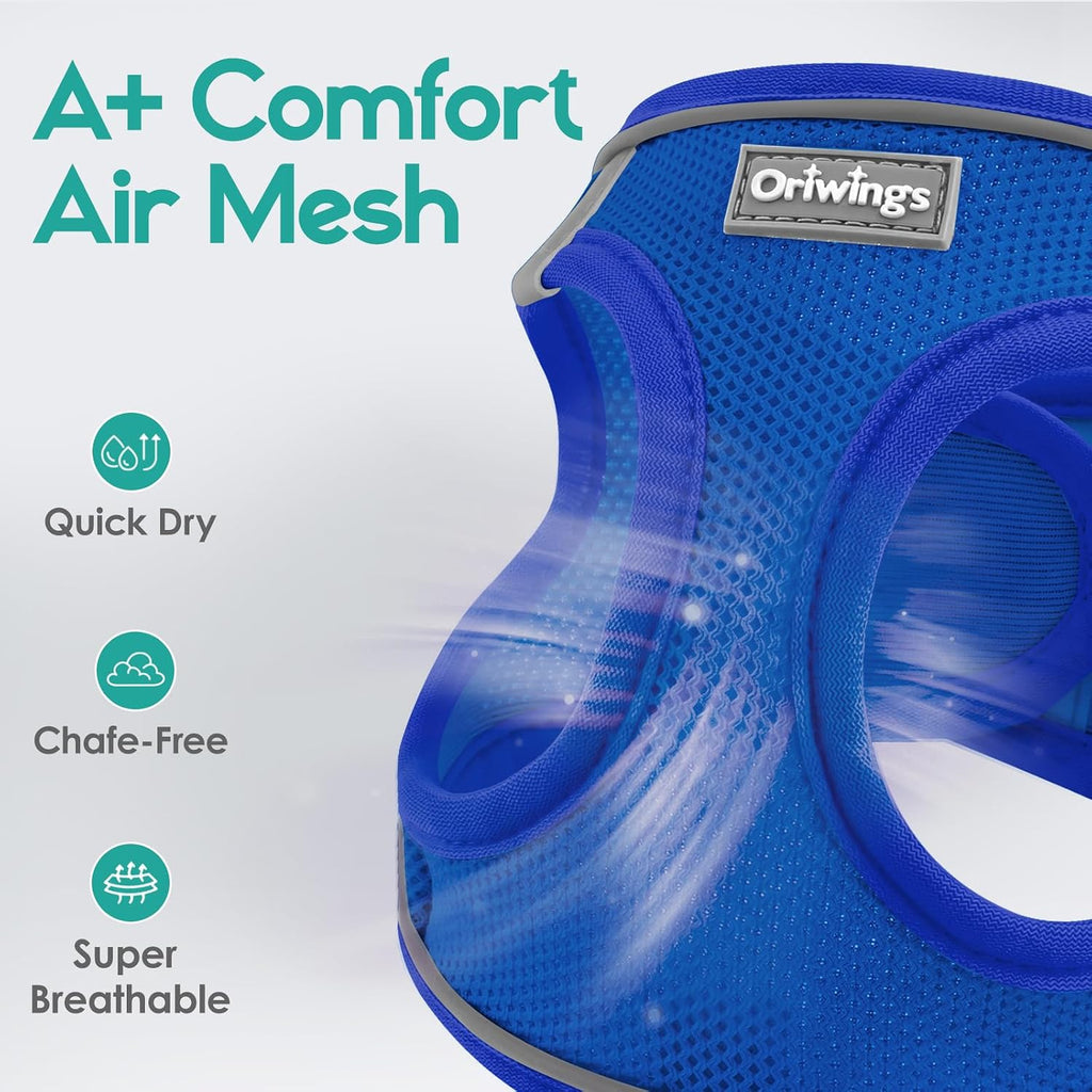 Cat Harness and Leash Set, Step-in Soft Vest, Royal Blue, M