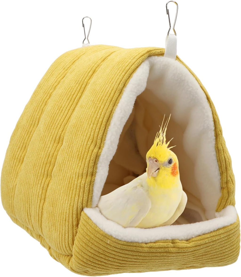 Winter Warm Bird Bed House for Cage, Hanging Hammock, Gray