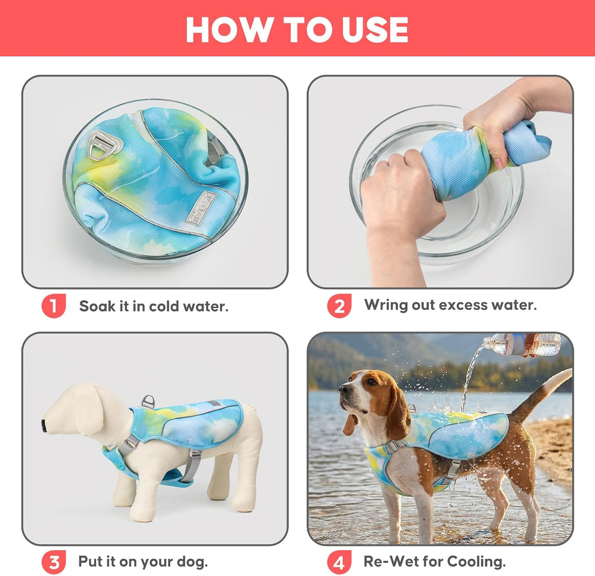 KYEESE Dog Cooling Vest Evaporative Dog Cooler Jacket for Hot Days