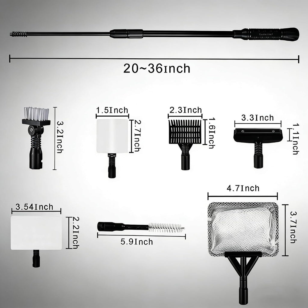 Carefree Fish 9IN1 Aquarium Cleaning Tools Long Handle Algae Scraper