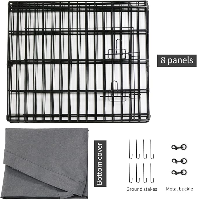PETIME Foldable Metal Dog Exercise Pen/Pet Puppy Playpen Kennels Yard Fence - Image 5