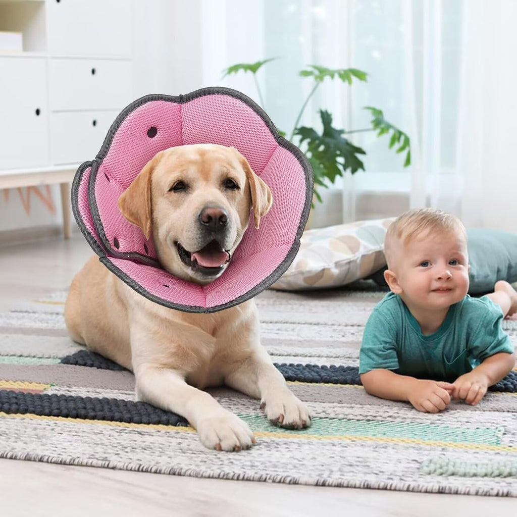 Soft Dog Cone Collar After Surgery, Foldable Adjustable E-Collar for Dogs