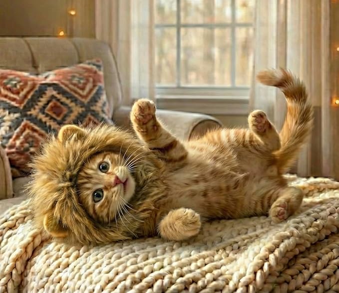 Lion Mane Costume for Cats - Image 3