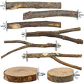 8-Piece Set Natural Wood Bird Perches by Unknown