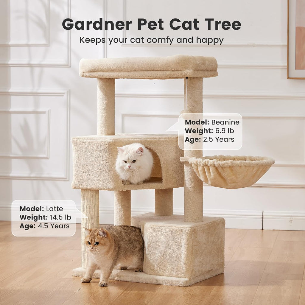 Gardner Pet Cat Tower for Large Cats, 41" Heavy Duty Cat Tree