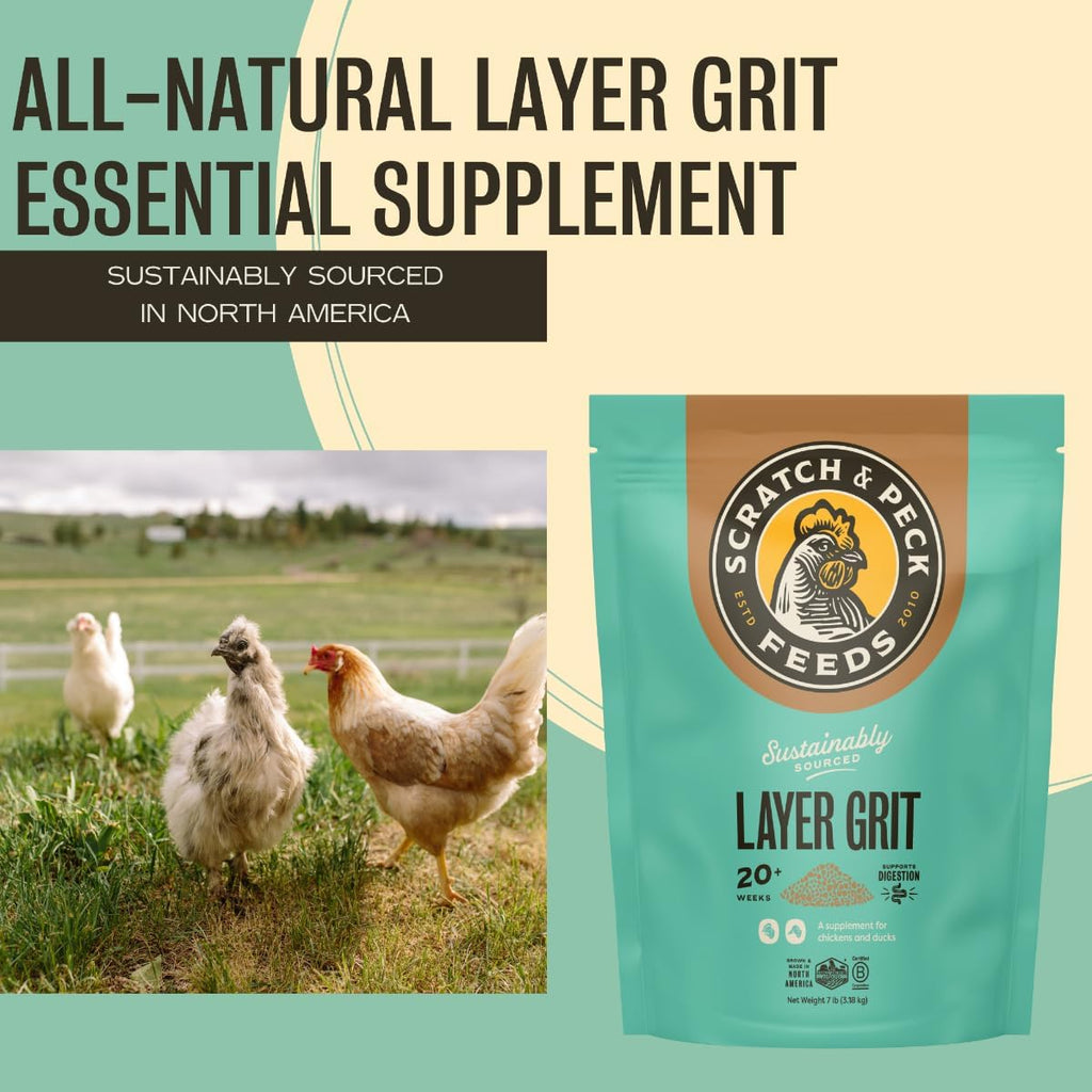 Scratch and Peck Feeds | Layer Grit for Chickens & Ducks | 7 lb Pouch