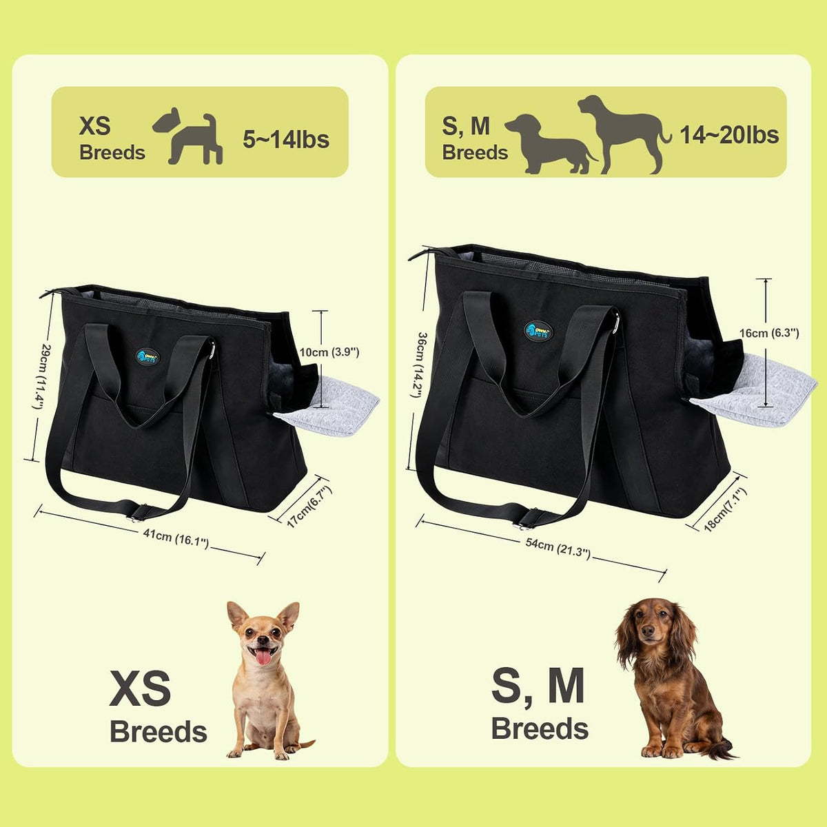 Ownpets Small Dog Pet Purse Carrier for Travel Vet Shopping, Up to14 lbs