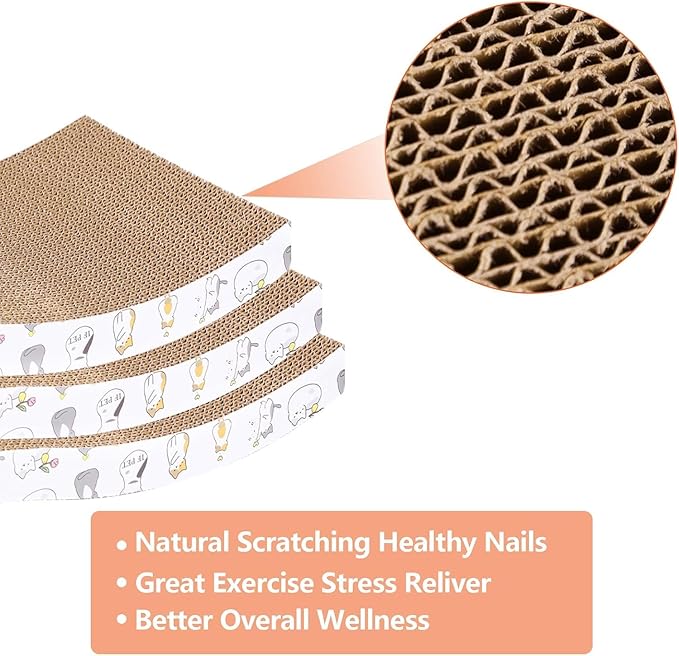 PatiencET Cardboard Cat Scratcher Pads, Catnip Included, - Image 5