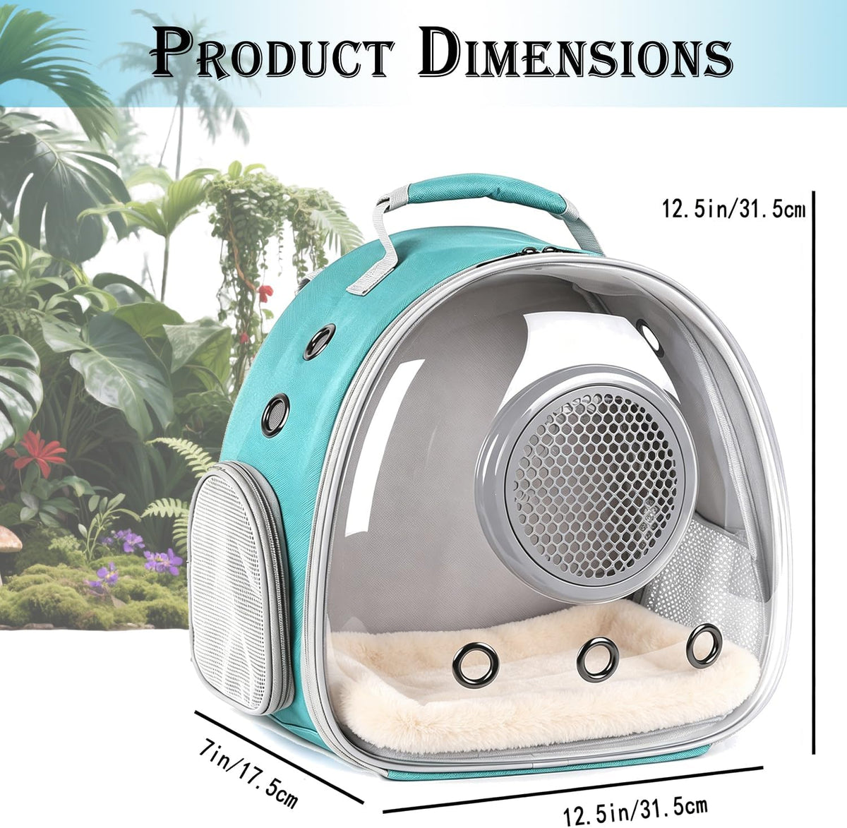 WEVONIGU Guinea Ping Travel Backpack Carrier with Clear Bubble Dome Window Large Space & Breathable Travel Cage with Soft Mat Airline Approved
