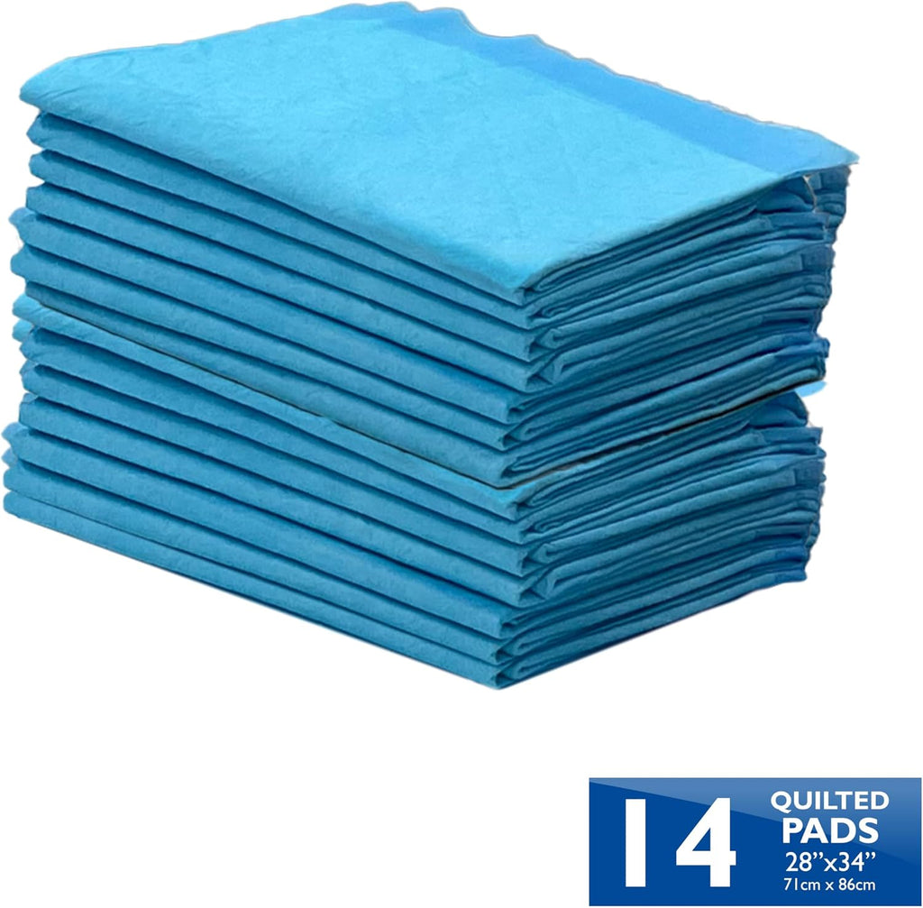 Four Paws Wee-Wee Superior Performance Unscented Extra-Large Pee Pads for Dogs & Puppies, Quilted Leak-Proof Dog Housebreaking Potty Training Floor Protection, 28" x 34", 14 Count