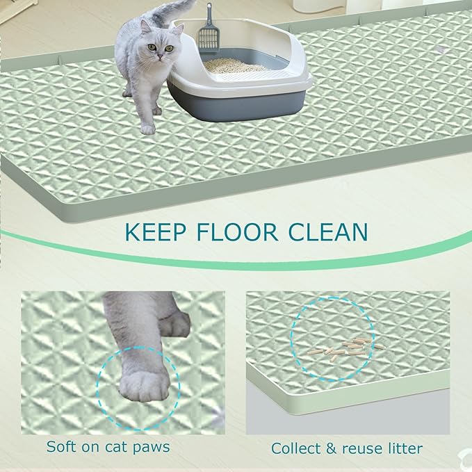Cat Litter Mat for Litter Box, Silicone Large Cat Litter Trapping Mat - Image 3
