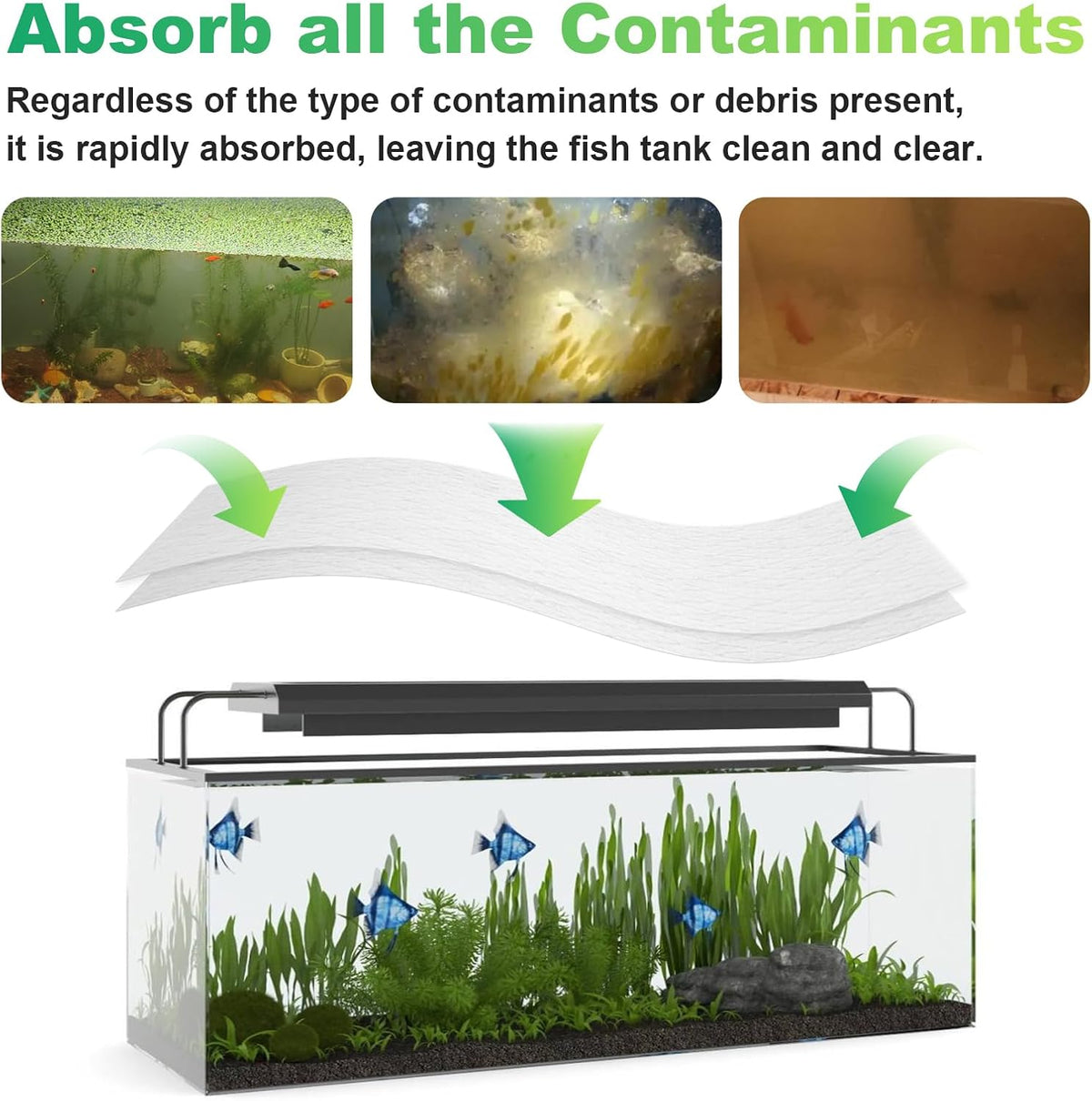 Aquarium Cloudy Water Remover, Aquarium Water Clarifying Sheets,with All Types of Filters On The Market