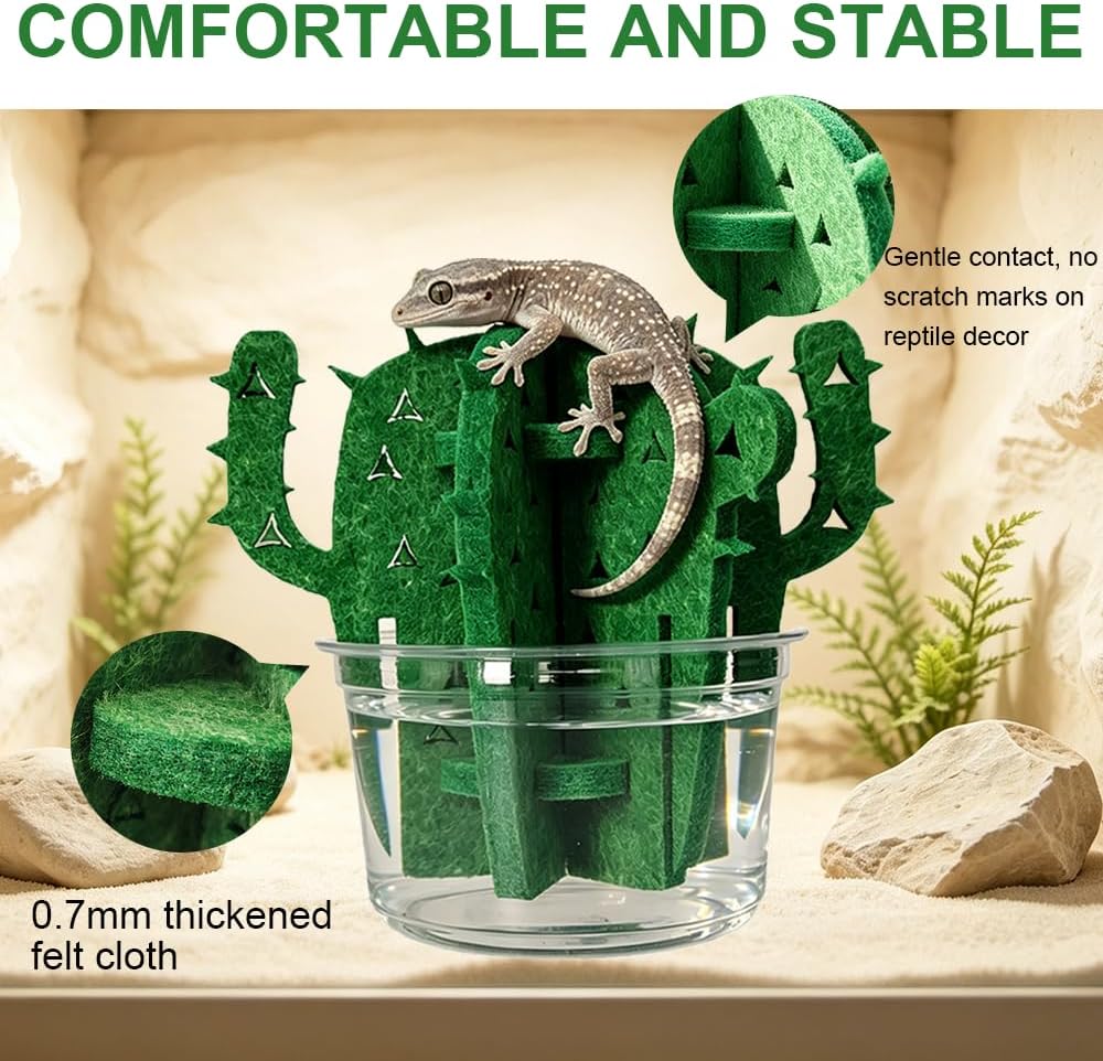 MIUPOO Humidity Boosting Cactus Terrarium Decoration for Reptile