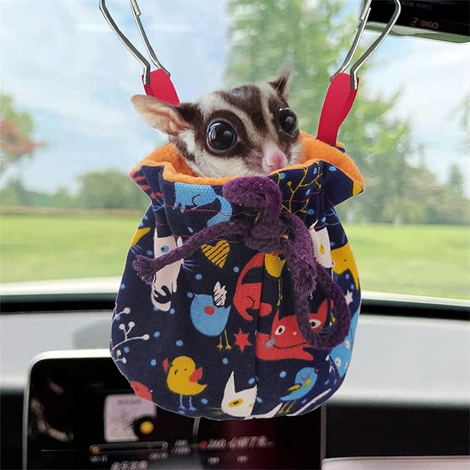 Dnoifne Sugar Glider Hanging Bed House, Sugar Glider Hamster Sleeping Pouch - Image 5