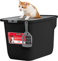IRIS USA Cat Litter Box, Large Cat Box Enclosure, Top Entry by IRISUSA