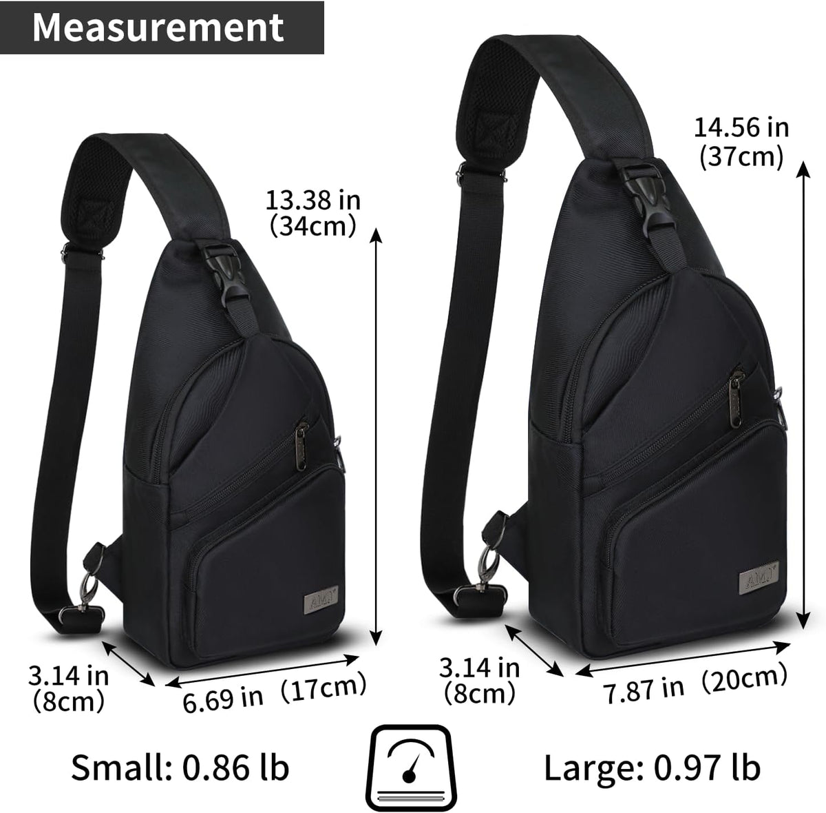 Sling Bag for Men, Upgraded Type-C Charging Port Casual Shoulder Chest Bag, Crossbody Sling Bag, Casual Shoulder Backpack, Chest Daypack Satchel for Hiking Travel (Black, Small)