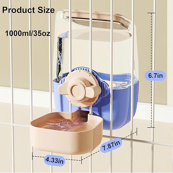 35oz Rabbit Water Bottle, Pet Hanging Automatic Water Dispenser - Image 4