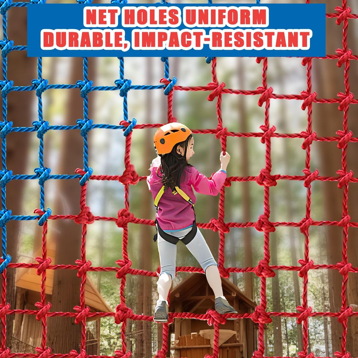 Climbing Cargo Net, Polyester Playground Climbing Net, Heavy Duty Large Military Climbing Net for Kids Outdoor, Kids Safety Protection Net, Rope Ladder, Jungle Gyms, Swingset, Treehouse