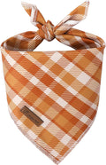 Fall Dog Bandana – Autumn Plaid Triangle Scarf by UPURARAPUP