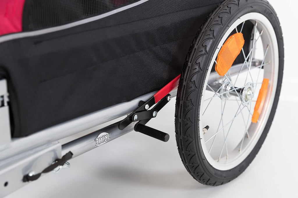 TRIXIE Dog Bike Trailer-to-Stroller Conversion Kit Compatible with Our Dog Trailer #12814 - Convertible Pet Jogger with 360° Swivel Wheel & Brake - in Silver/Black