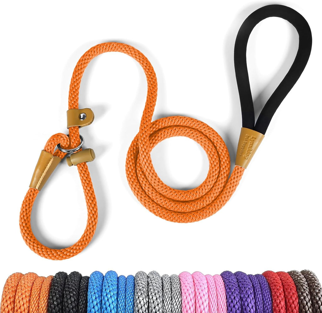Dog Leash Slip Lead Braided Rope Pet Training Loop Leashes 5ft 6ft 8ft