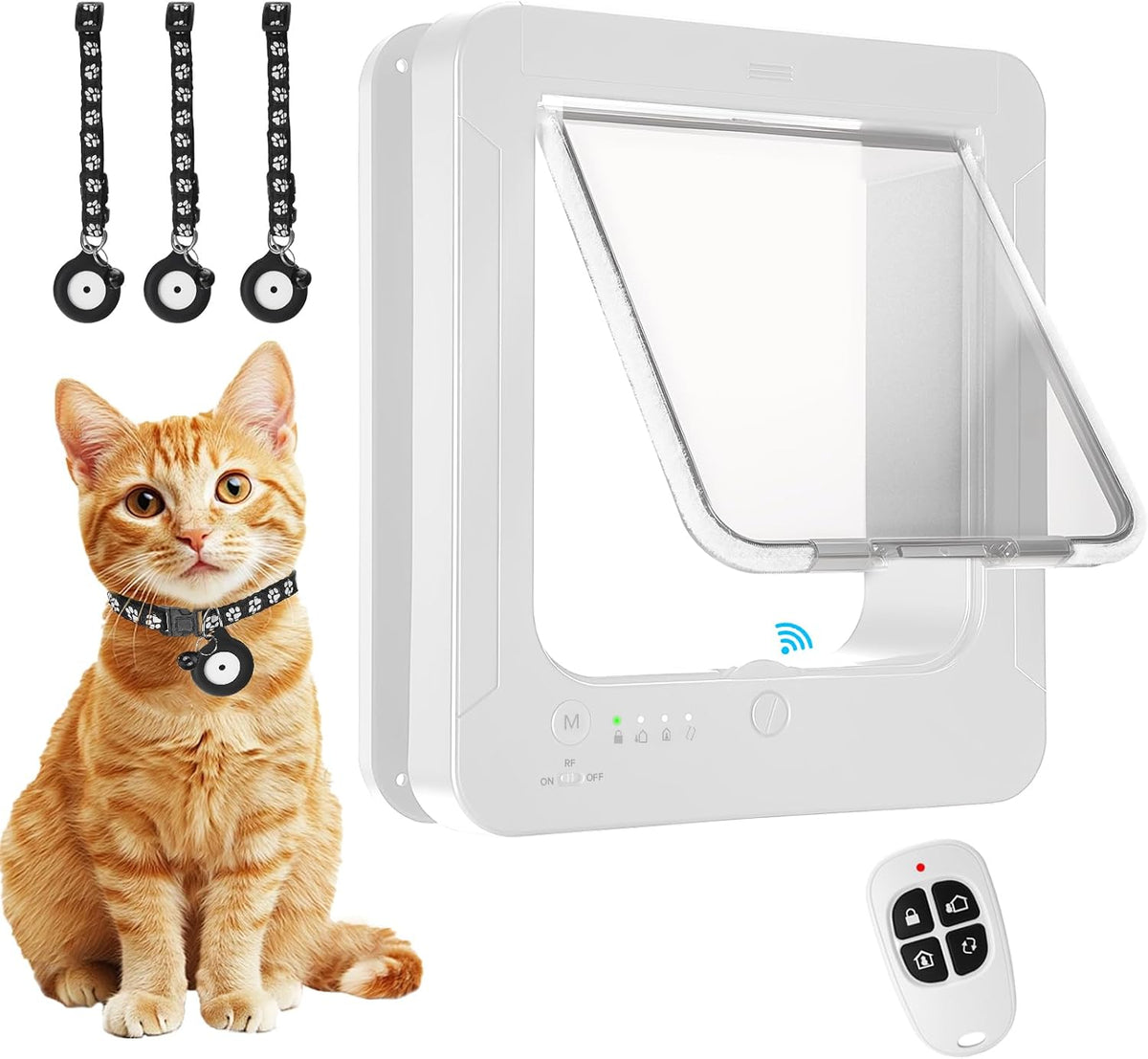 Smart Cat Door with Collar Sensor, Automatic Pet Door with RFID Sensor