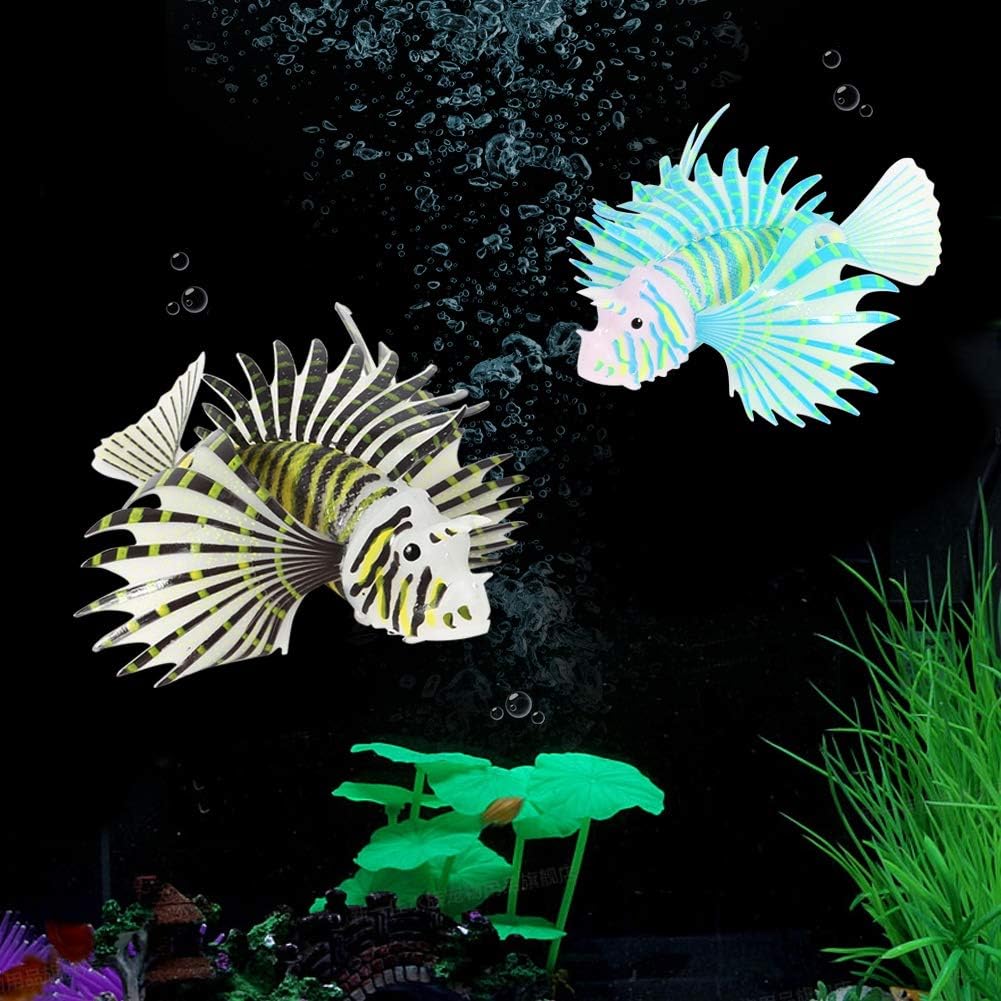 HEEPDD Artificial Glowing Lion Fish, Silicone Material, 4.5in Ornament