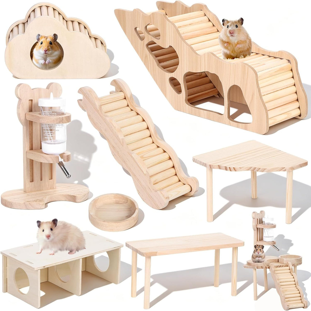 6Pcs Hamster Sand Bath Box Set Hamster Cage Accessories Hamsters Fence Toy