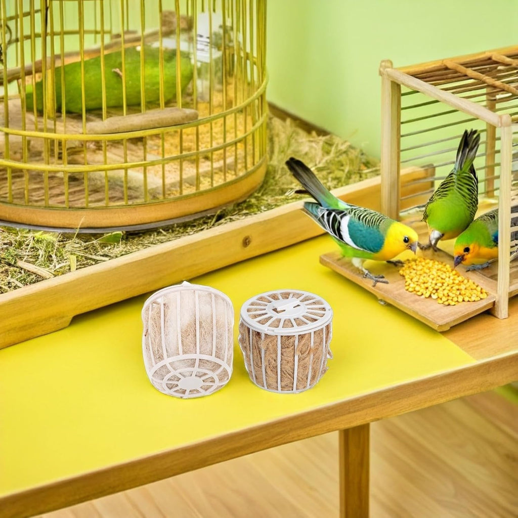 2-Pack Natural Jute Bird Nesting Material for Parakeets Canaries Finches Soft Comfortable Bird Bedding Cage Accessory for Breeding and Rest
