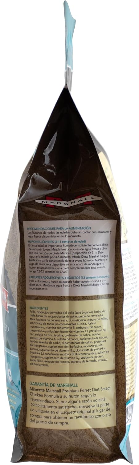 Marshall Select Chicken Formula Premium Ferret Diet – 4 lbs – Supports Digestion, Energy & Muscle Maintenance – Balanced Small Animal Food with Essential Nutrients