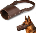 Hide & Drink, Leather Dog Muzzle Guard, Secure Pet Accessory, Pitbull German Shepherd & Any Breeds, Small Medium Large, Handmade (Large)