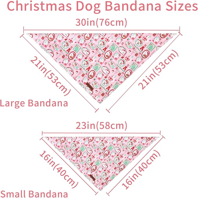 Christmas Dog Bandana–Adorable Happy Snowman Triangle Scarf - Image 6