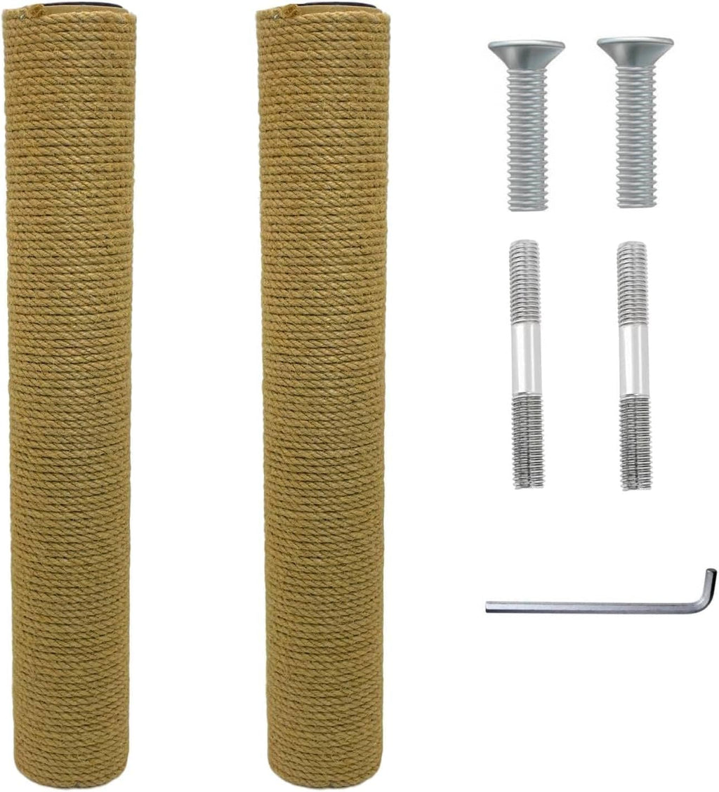 2PCS Cat Scratching Post Replacement 15" Natural Jute Spare Extension Scratch Post for Cats Tree DIY Craft Refill Pole Parts Hemp Rope Scratcher Climbing Perch