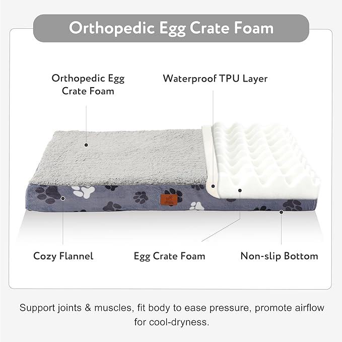 Waterproof Orthopedic Dog Bed for Large Medium Sized Dogs 35x22 Inch - Image 2