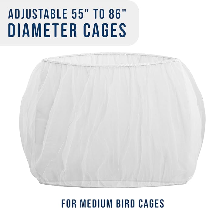 Universal Bird Cage Seed Catcher Universal Mesh Skirt Cover Stretchy Small - Image 3