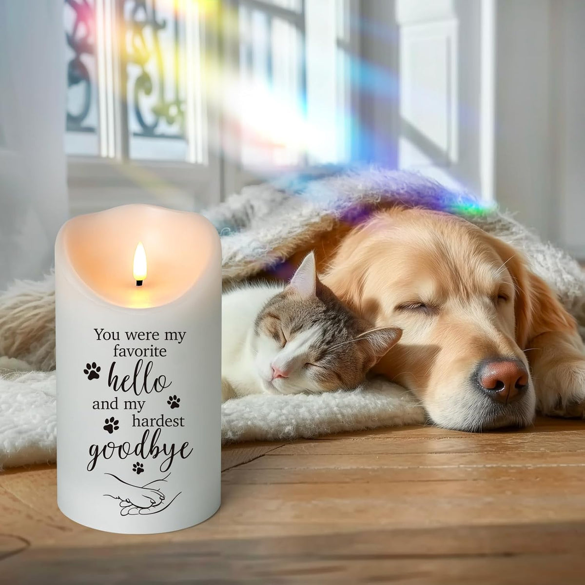 Dog Memorial Gifts for Loss of Dog Sympathy Gift, Sympathy Candle for Cat, Condolence Present for Pet Lovers, Friends to Remember Doggie, Marking Bereavement and Grief(4" x 7")