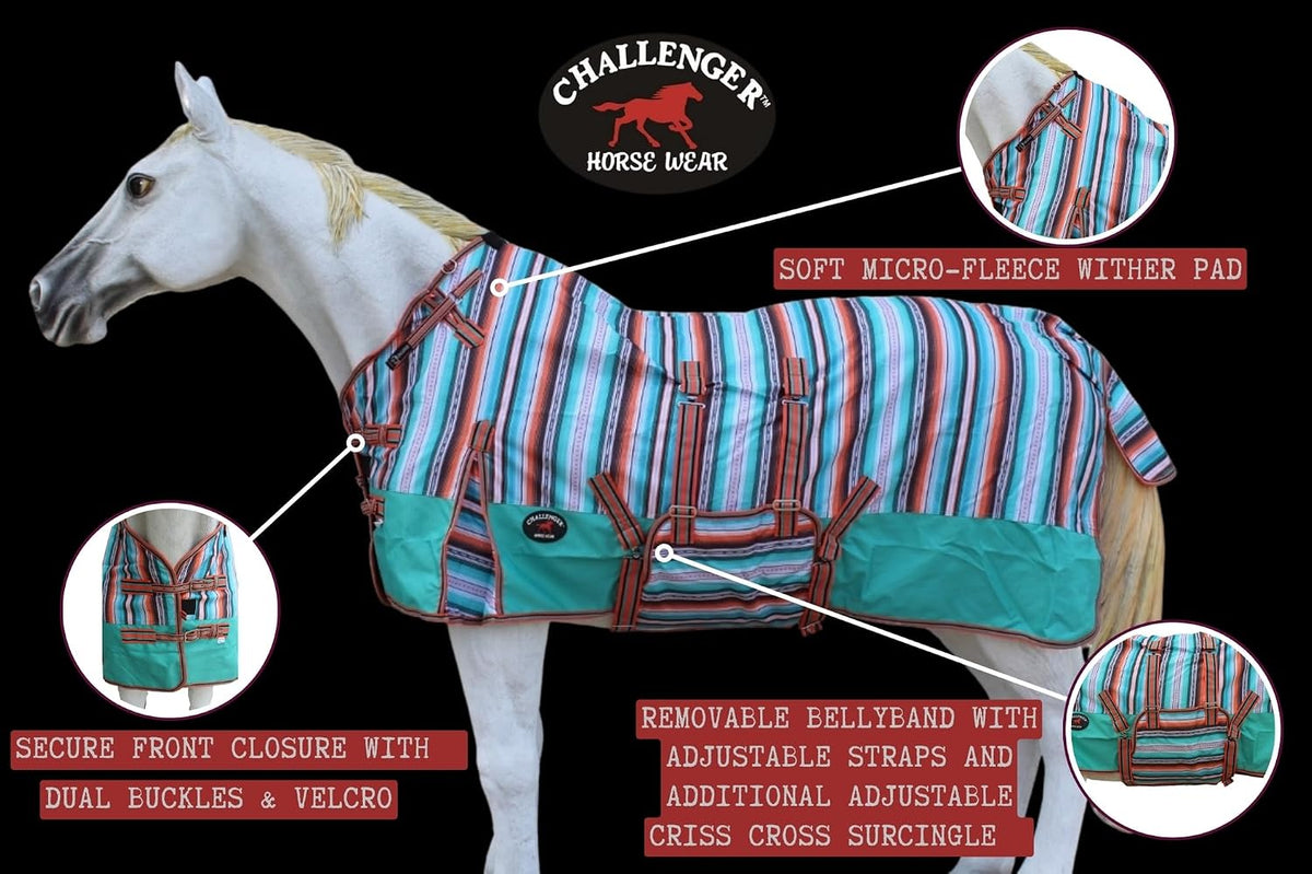 Challenger 1200D Turnout Lightweight Bellyband Horse Winter Sheet Serape 399B