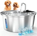 Dog Water Fountain 7L/1.8Gal, 304 Stainless Steel (1fountain+2filters)