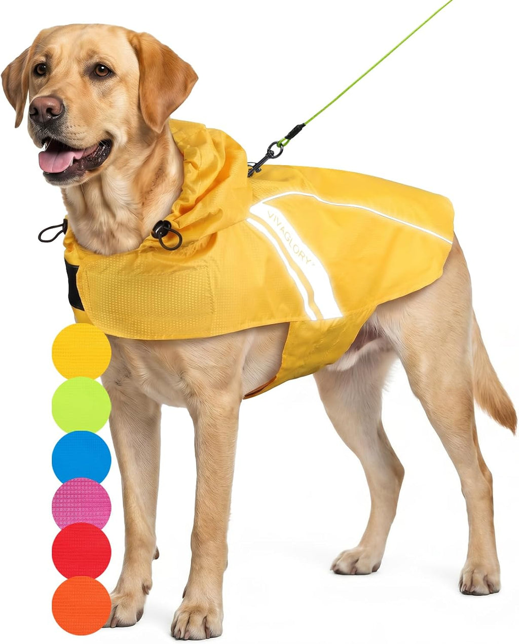 VIVAGLORY Dog Raincoat Wetoff Dog Rain Coat, S, Red