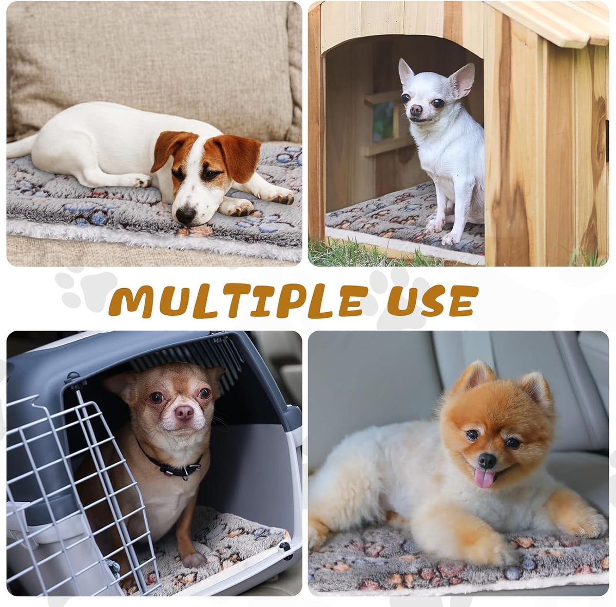 Tuanse 4 Pack Soft Pet Bed Mat Small Dog Crate Fleece